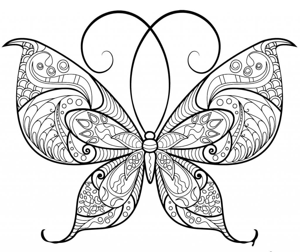 Coloriage papillon jolis motifs 3 à imprimer