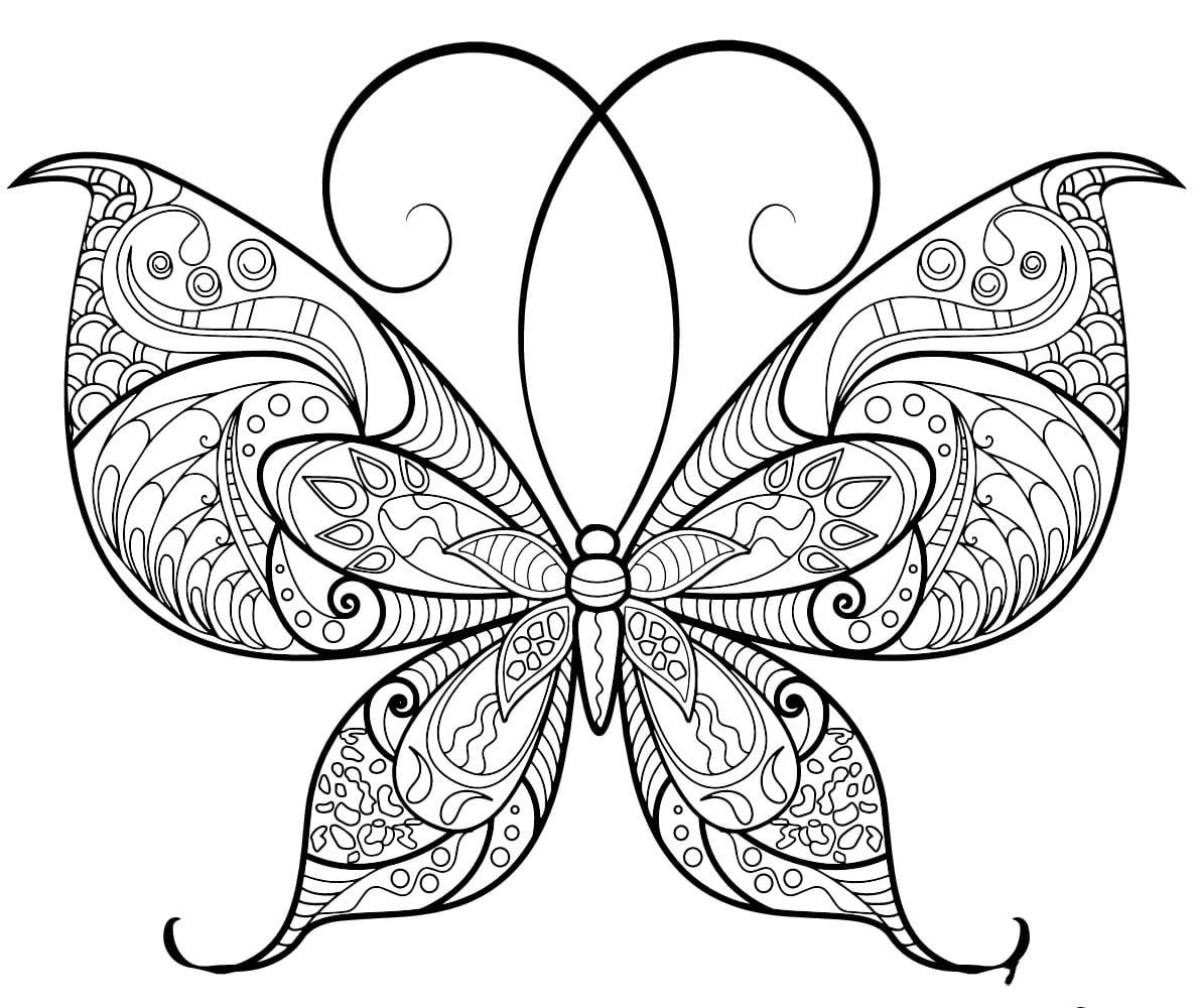 Coloriage papillon jolis motifs 3 à imprimer