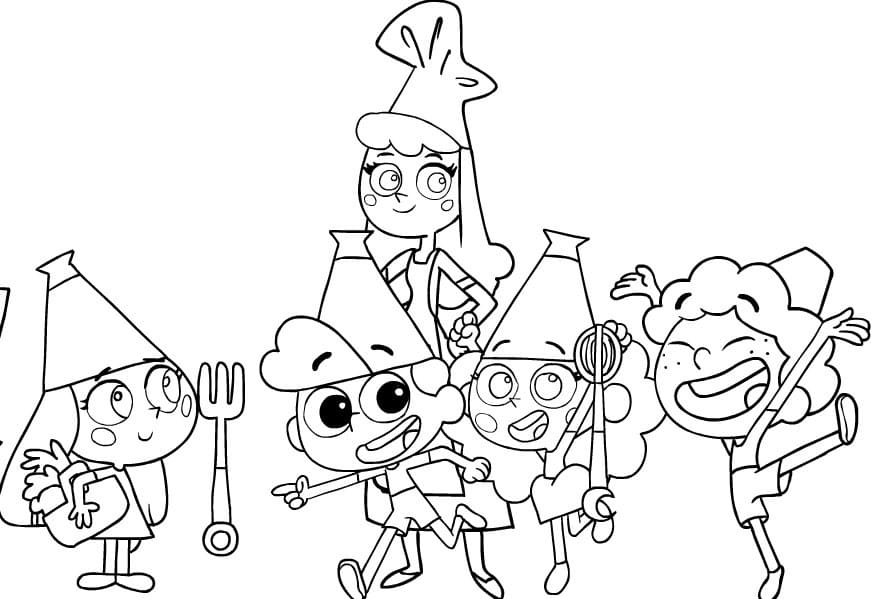 Coloriage personnages de trulli tales