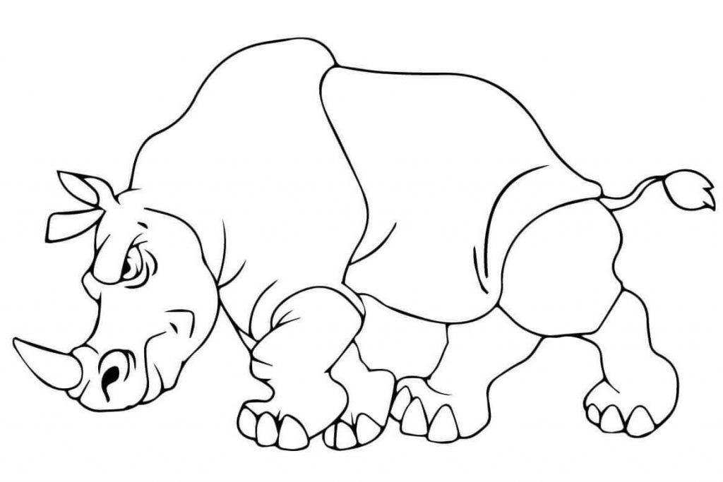 Coloriage rhinocéros en colère à imprimer