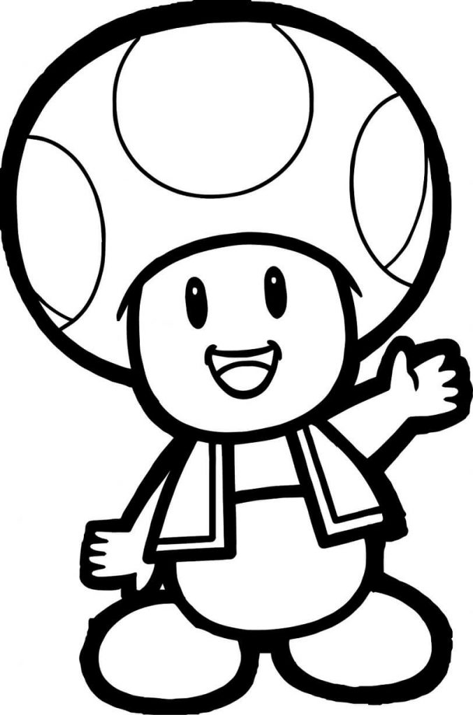 Coloriage toad de super mario à imprimer