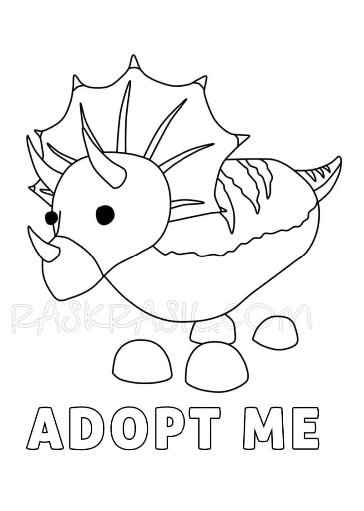 Coloriage tricératops adopt me à imprimer