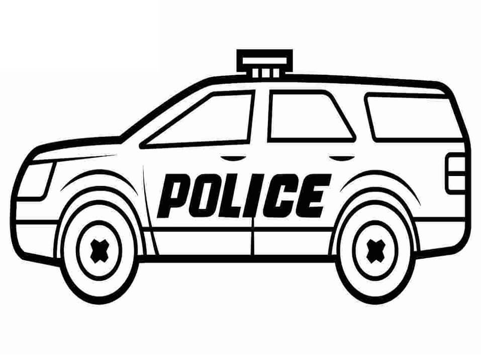 Coloriage voiture de police 19 à imprimer