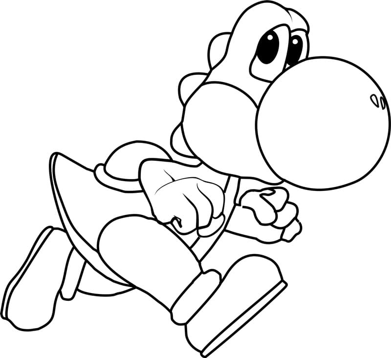 Coloriage Yoshi De Super Mario 1 à imprimer
