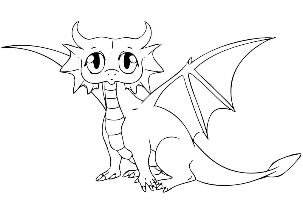 Coloriage adorable dragon
