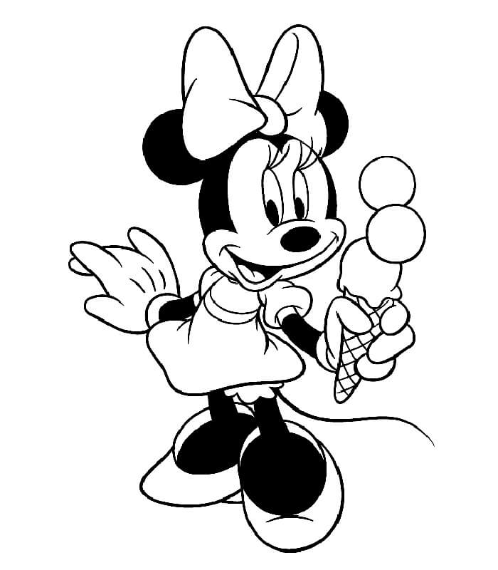 Coloriage adorable minnie mouse
