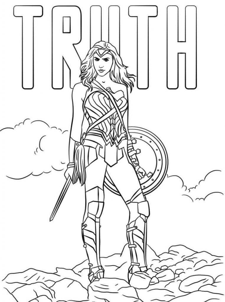 Coloriage affiche wonder woman à imprimer