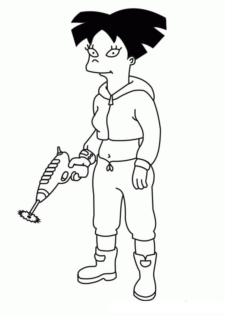 Coloriage amy wong futurama à imprimer