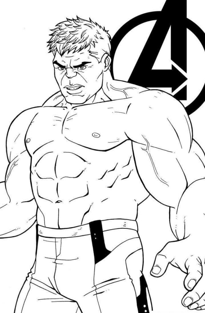 Coloriage avengers hulk à imprimer