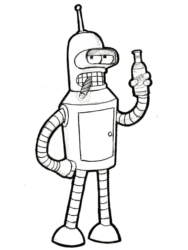 Coloriage bender 5 à imprimer