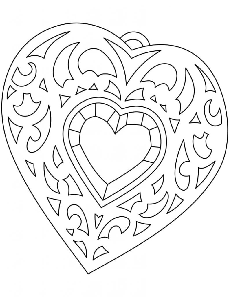 Coloriage coeur 4 à imprimer