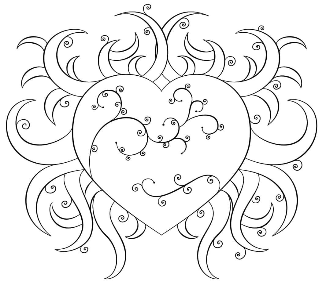 Coloriage coeur art 1