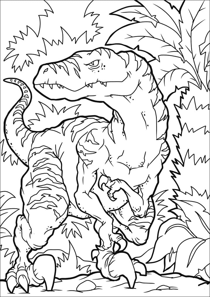 Coloriage dinosaure vélociraptor 7