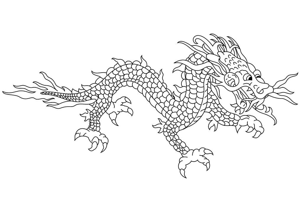 Coloriage dragon asiatique