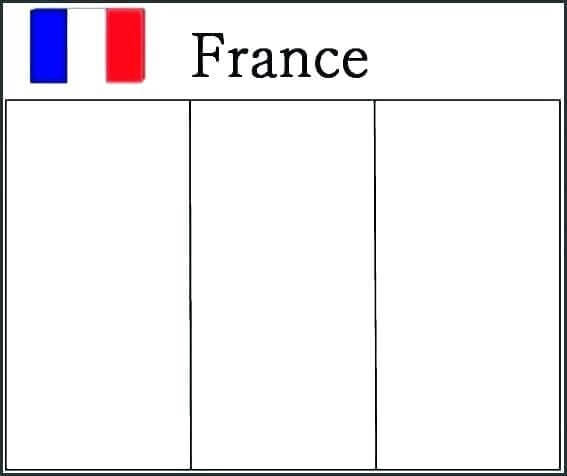 Coloriage drapeau de la france 1 à imprimer