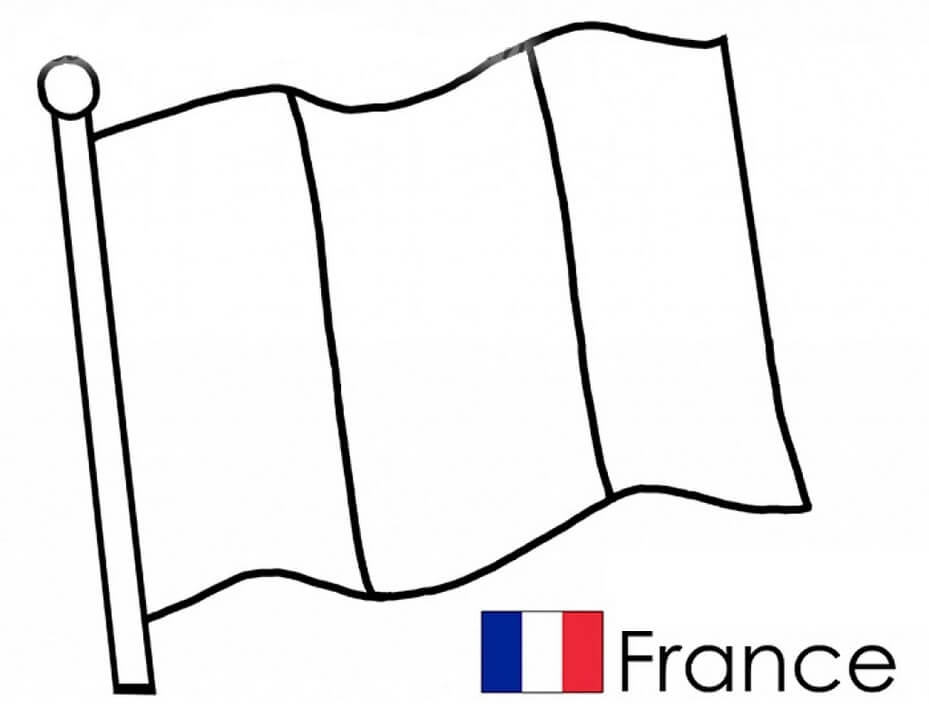 Coloriage drapeau de la france 3 à imprimer