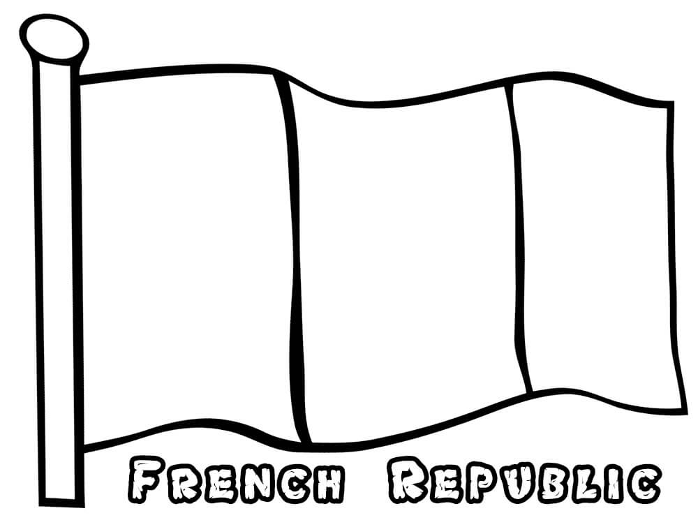 Coloriage drapeau de la france 7 à imprimer