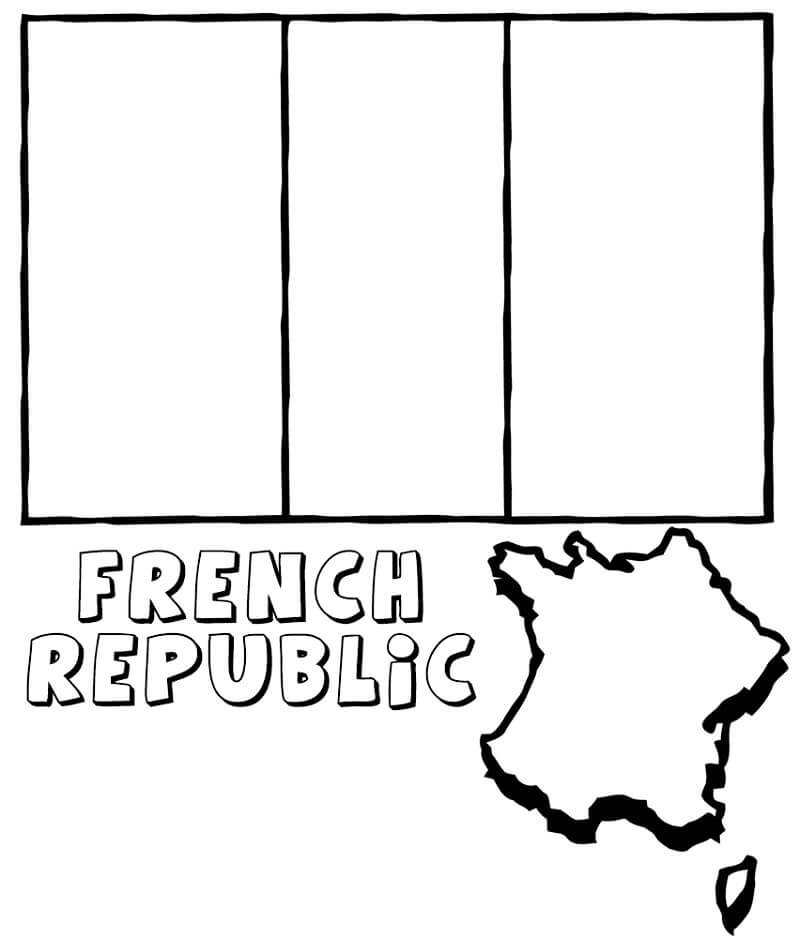 Coloriage drapeau de la france 9 à imprimer