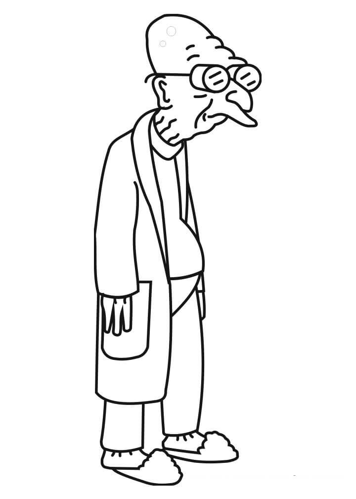 Coloriage farnsworth de futurama à imprimer