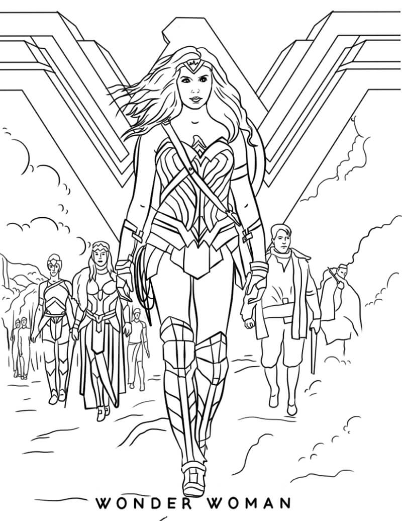 Coloriage film wonder woman à imprimer