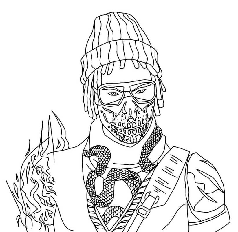 Coloriage free fire big bucks rapper à imprimer