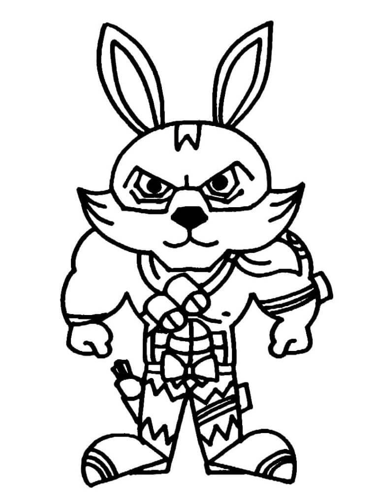 Coloriage free fire bunny warrior bundle à imprimer