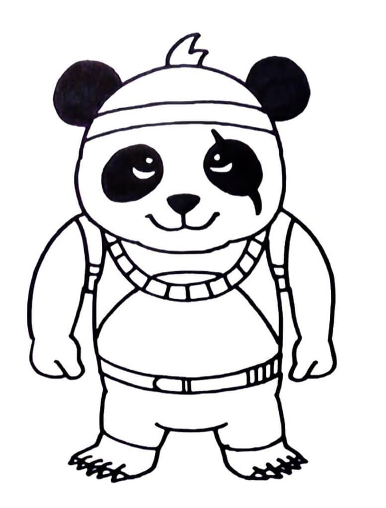 Coloriage free fire detective panda