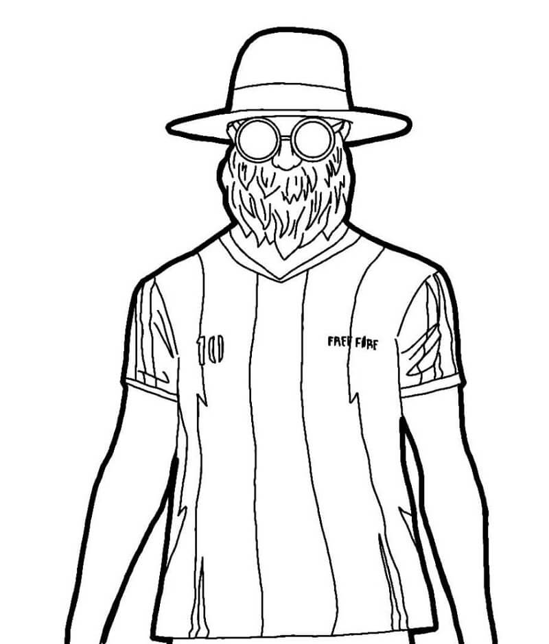 Coloriage free fire old man