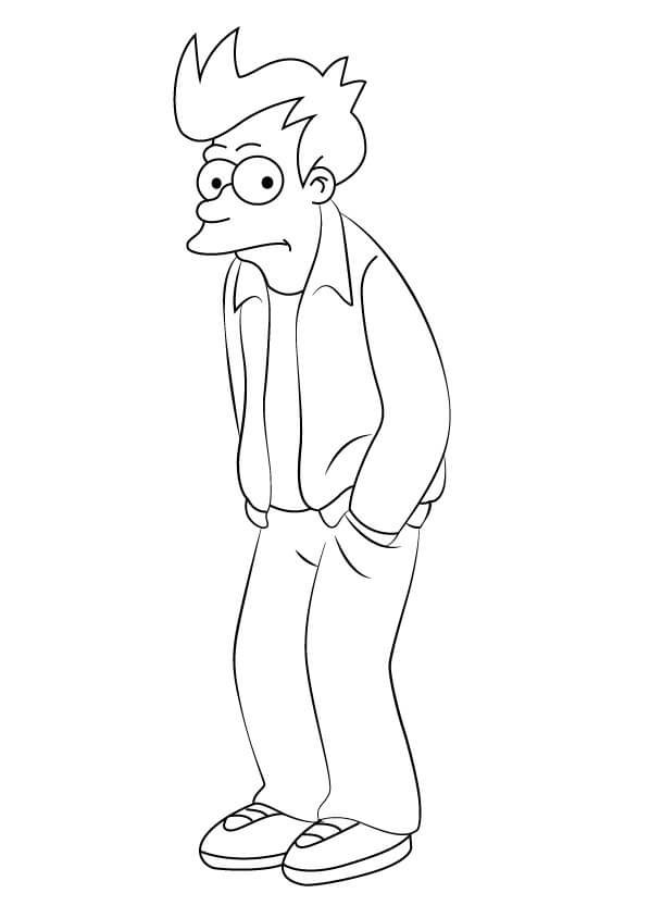 Coloriage fry de futurama à imprimer