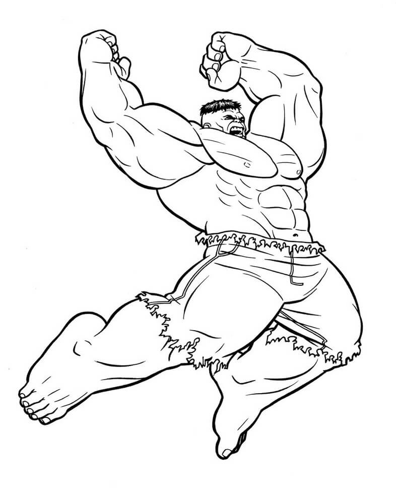 Coloriage hulk attaque