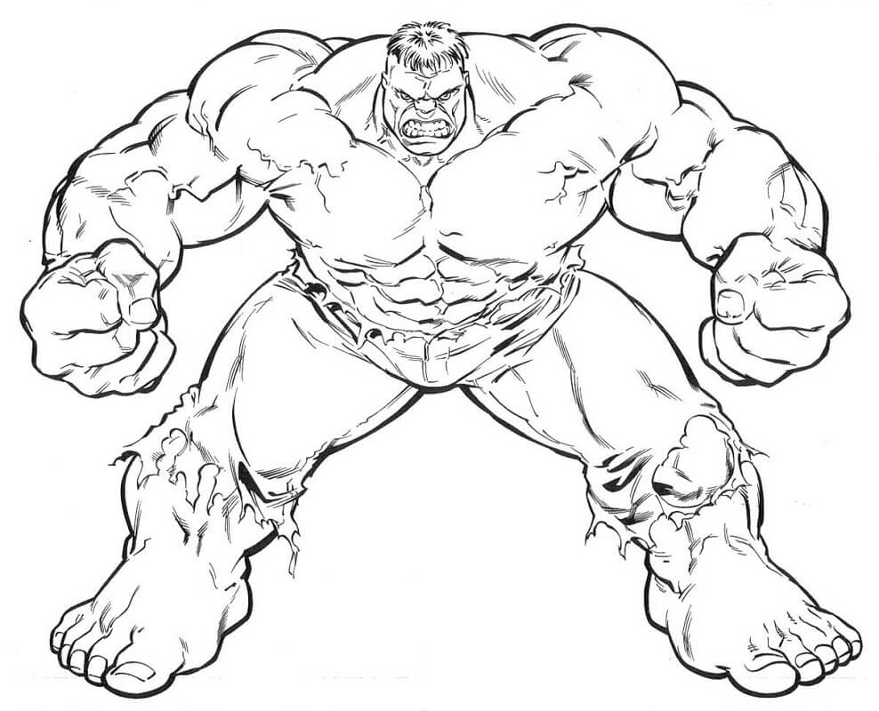 Coloriage hulk est en colère