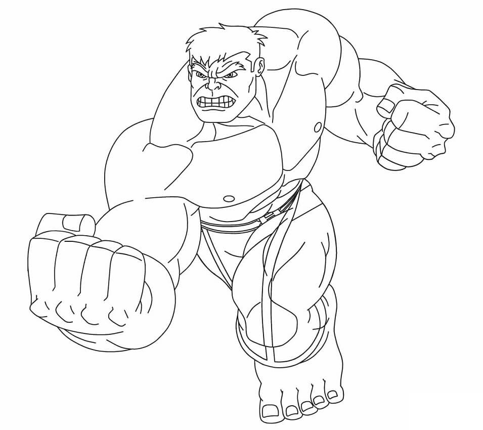 Coloriage hulk poinçonnage