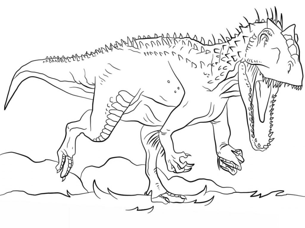 Coloriage indominus rex à imprimer