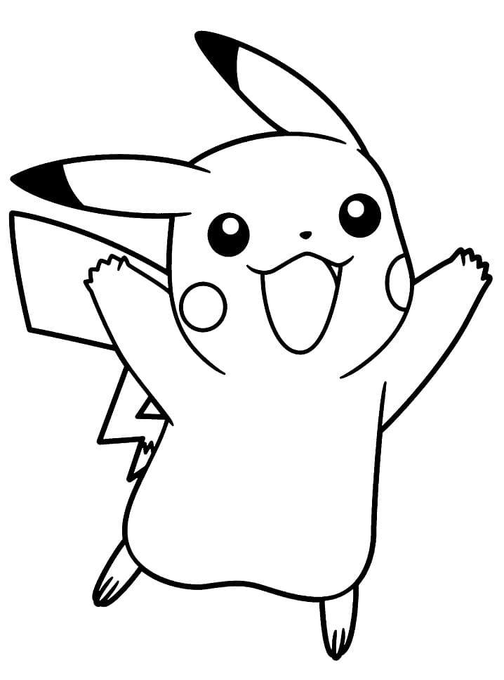 Coloriage joyeux pikachu à imprimer