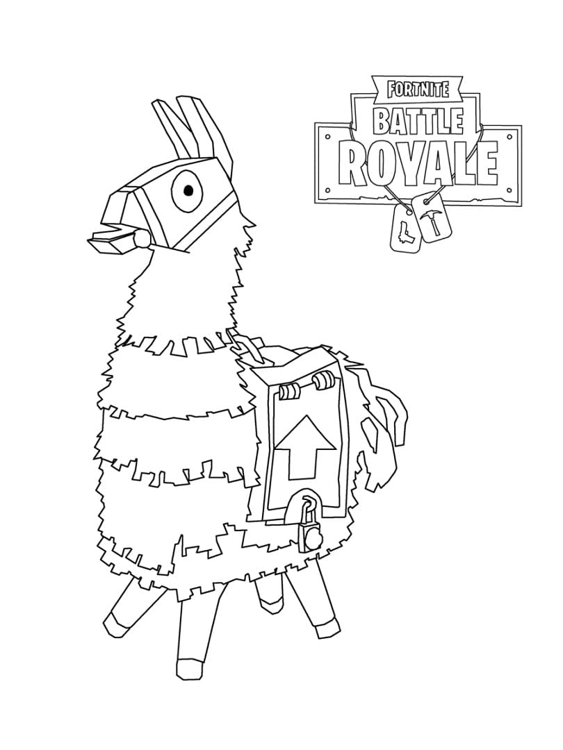 Coloriage llama pinatas fortnite à imprimer