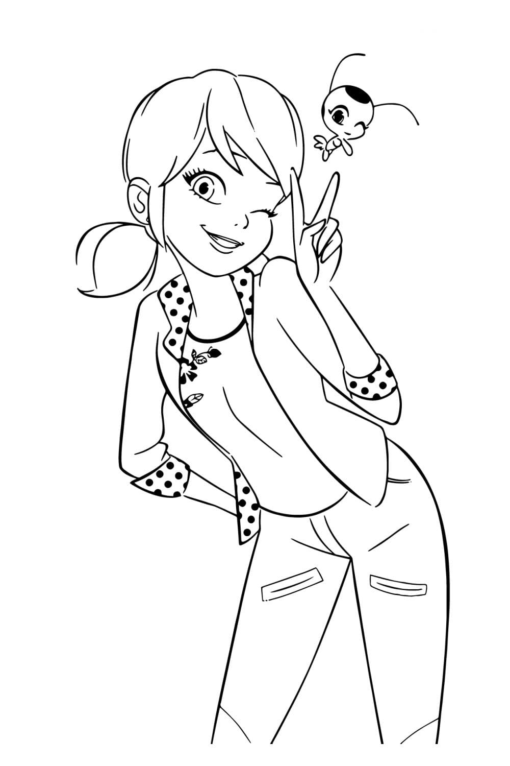 Coloriage marinette dupaincheng et tikki