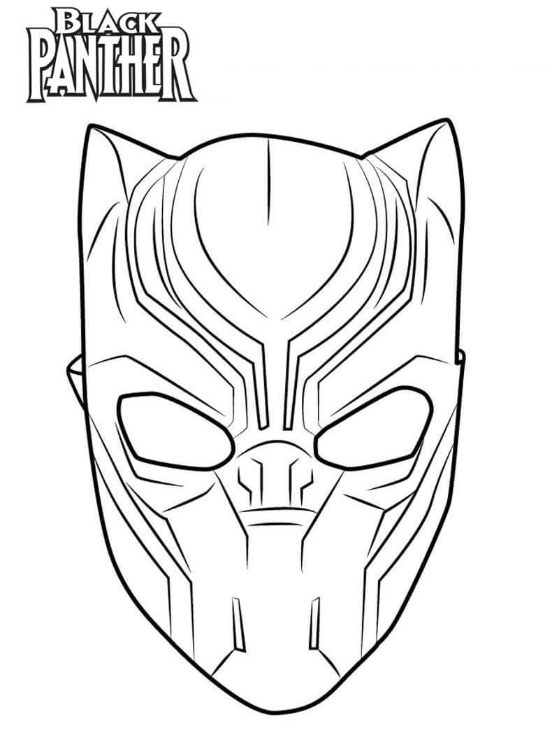 Coloriage masque de black panther à imprimer
