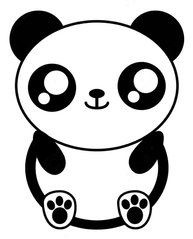 Coloriage panda kawaii à imprimer
