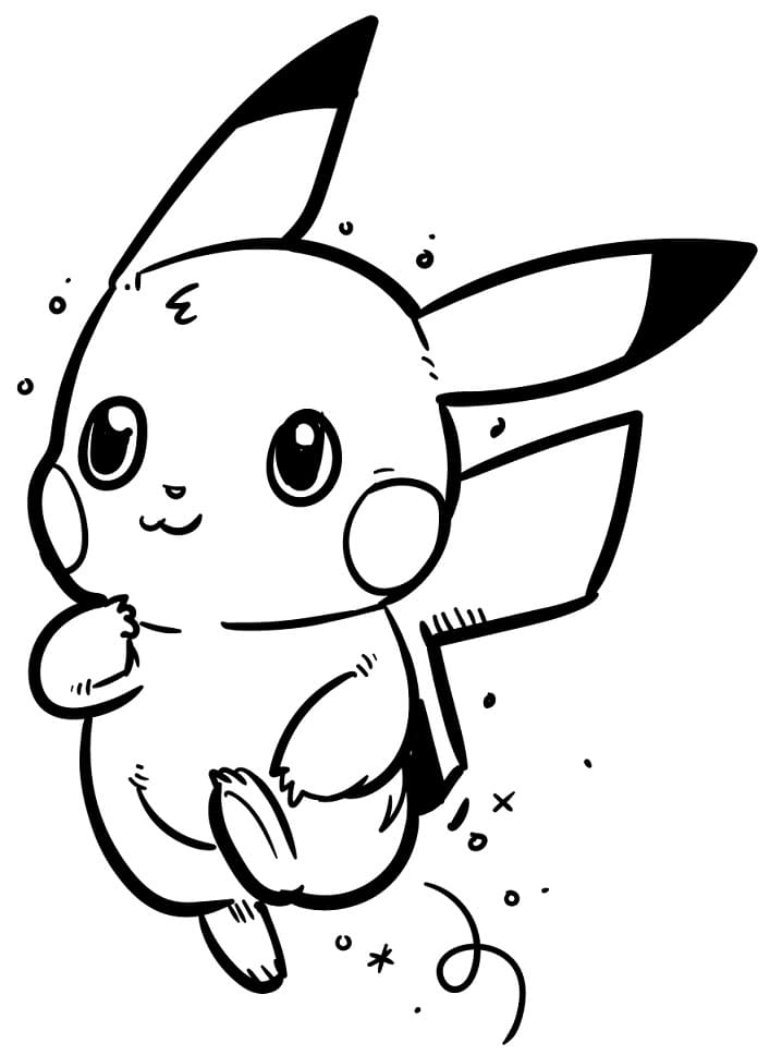 Coloriage pikachu s’amuse à imprimer