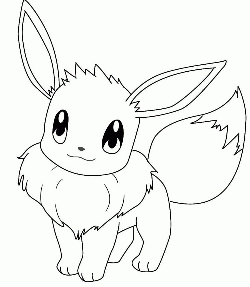 Coloriage pokemon eevee kawaii 2 à imprimer