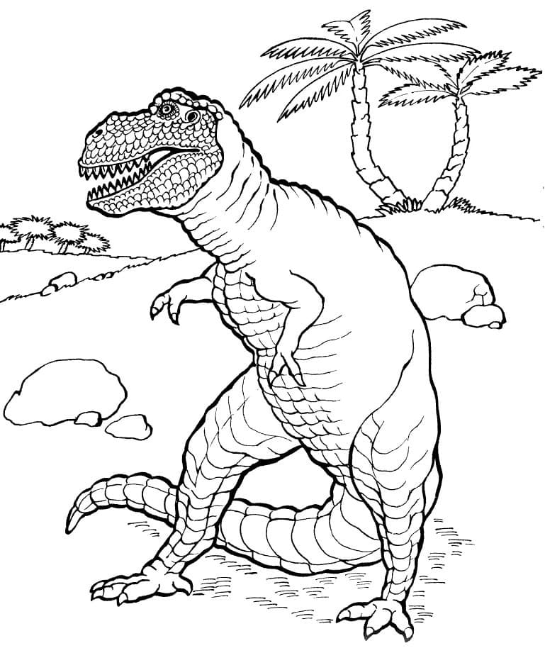 Coloriage tyrannosaure rex