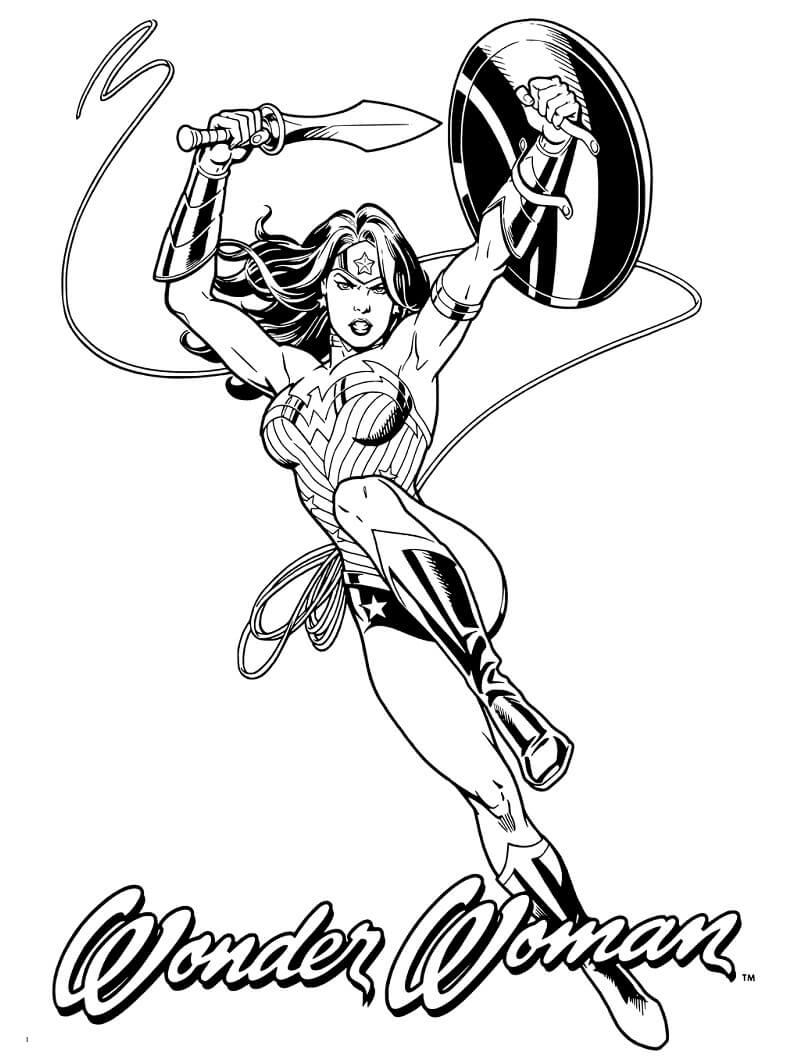 Coloriage wonder woman 4 à imprimer