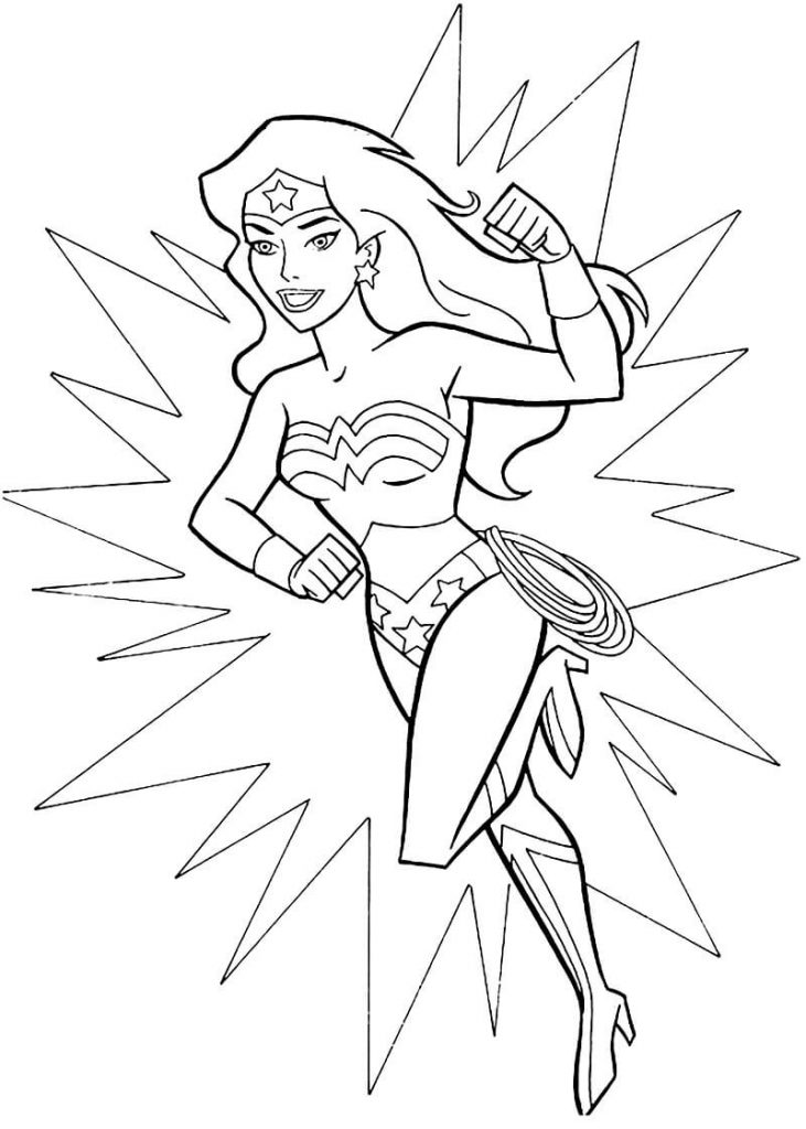 Coloriage wonder woman comic à imprimer