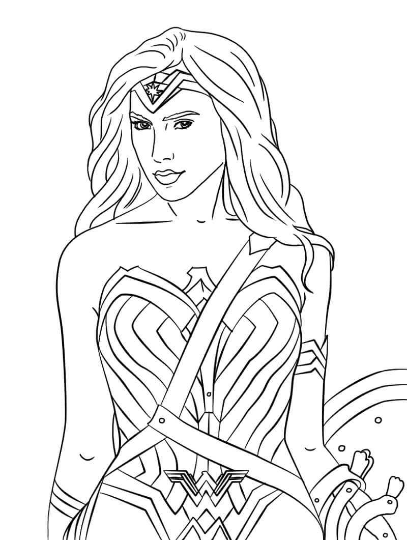 Coloriage wonder woman de dc à imprimer