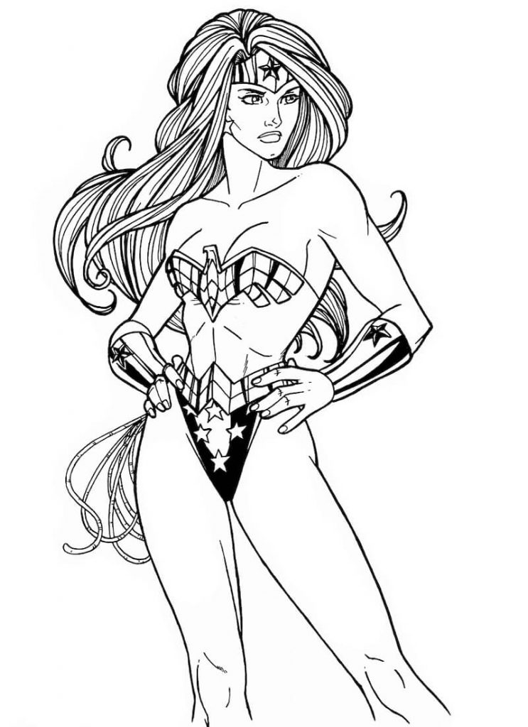 Coloriage wonder woman merveilleuse à imprimer