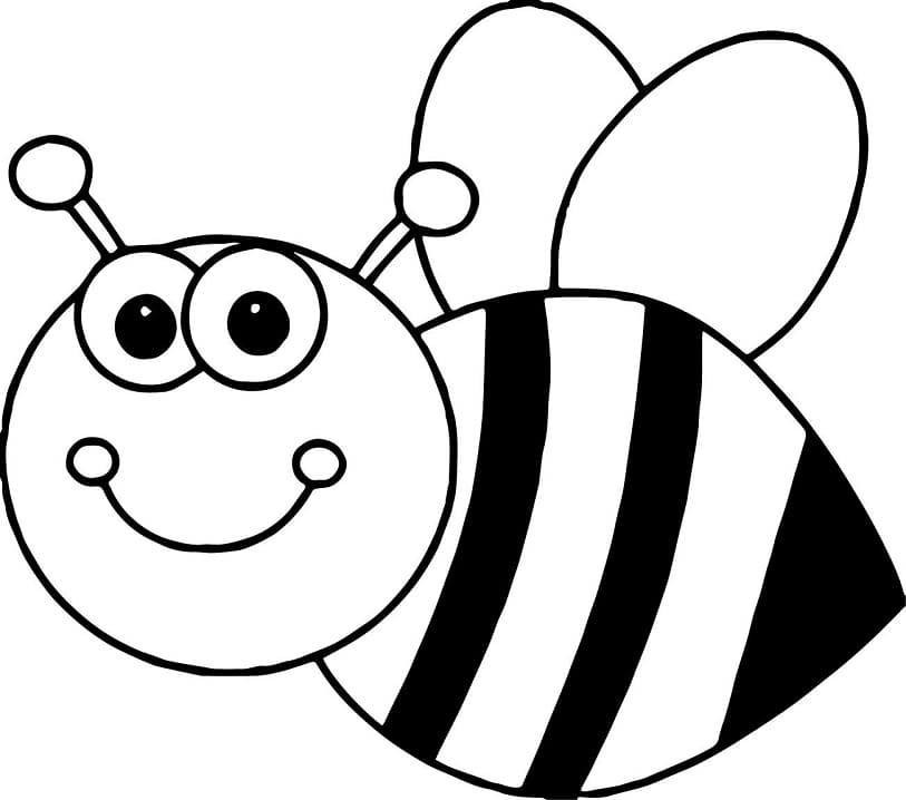 Coloriage abeille heureuse à imprimer