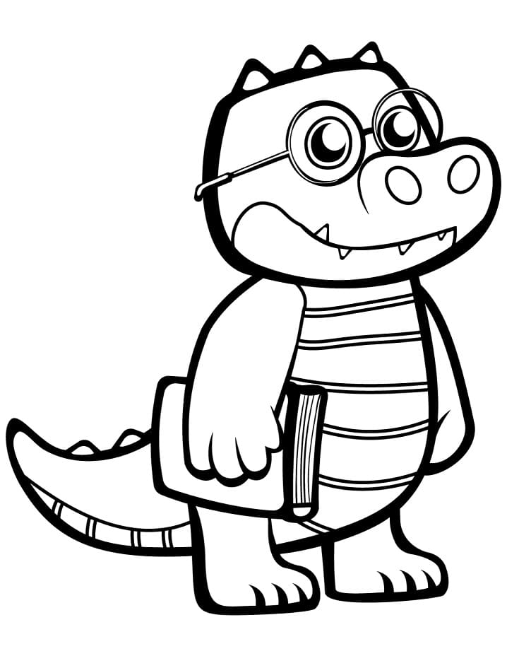 Coloriage adorable crocodile à imprimer