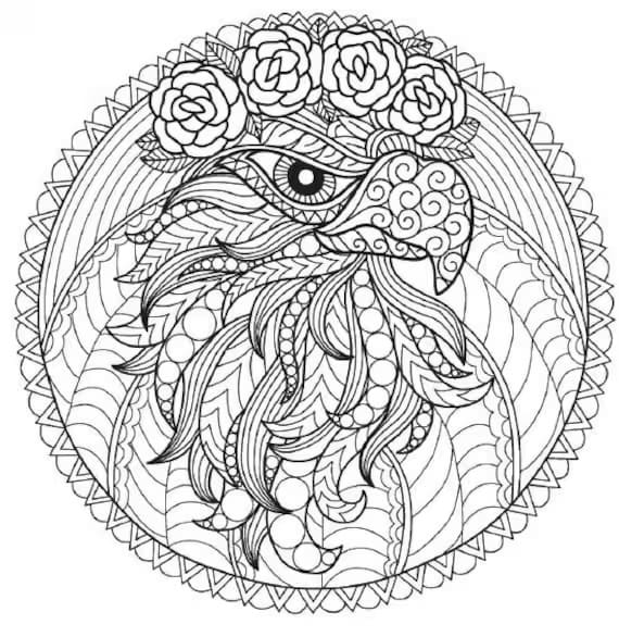 Coloriage aigle animaux mandala à imprimer