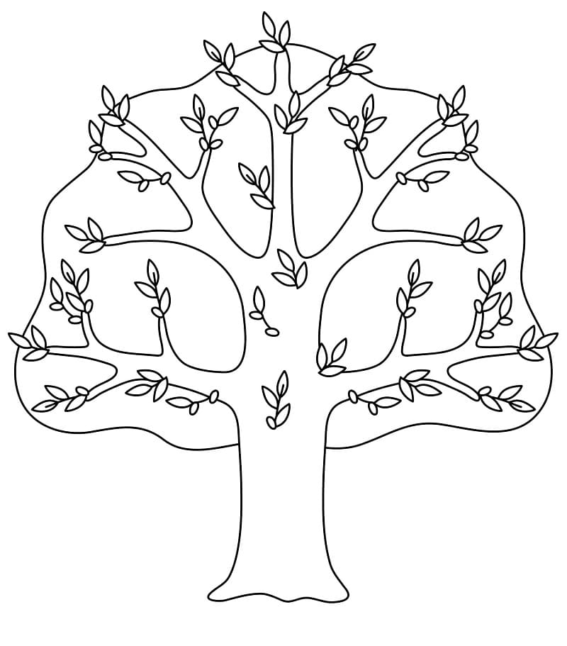 Coloriage arbre de printemps 6