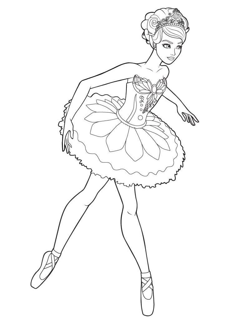 Coloriage barbie danseuse à imprimer